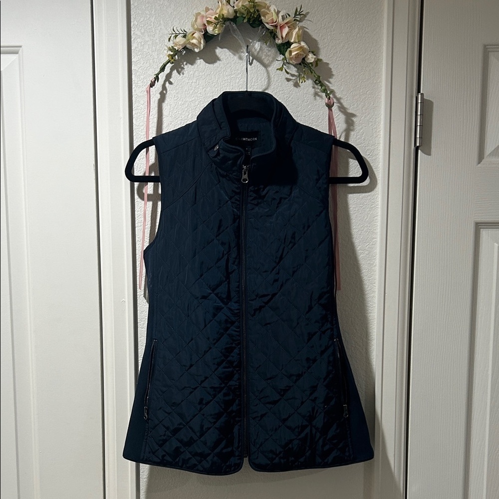 41 Hawthorn Navy Quilted Vest
